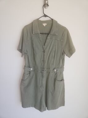 Hem & Thread Olive Green Short Sleeve Romper